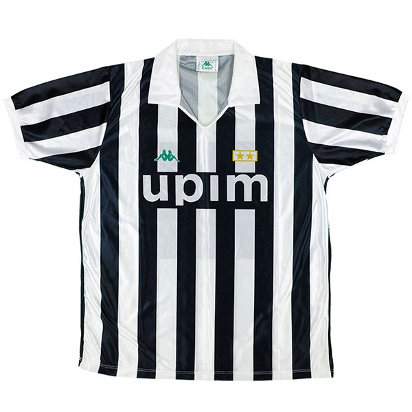 Camiseta Juventus Primera equipación Retro 1991 1992 Negro Blanco